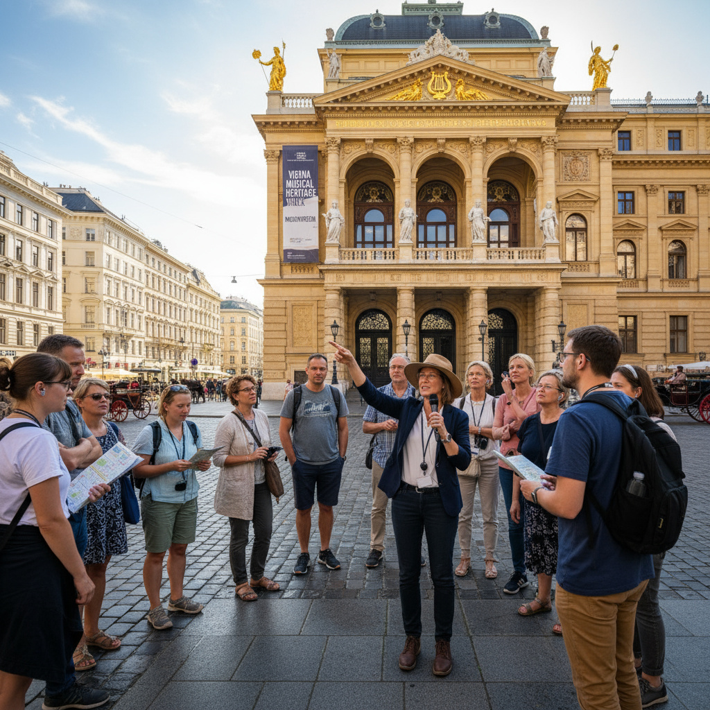 Musikthemen-Tour vor historischem Musikort